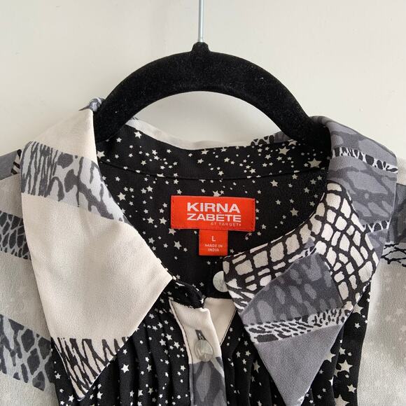 Kirna Zabete X Target Large Mesh Mix Up Hi-Low Button Up Shirt Dress - Picture 9 of 11